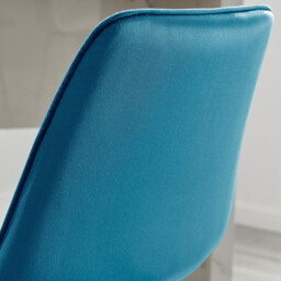 2x Pesaro Blue Velvet Counter Stools Black Legs - thumbnail 4