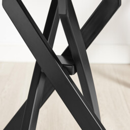 Leonardo Square Oak Veneer and Black Side Table - thumbnail 4