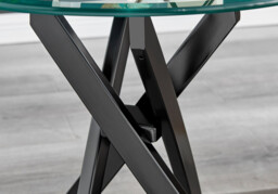Novara Round Glass and Black Side Table - thumbnail 3