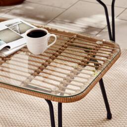 Furniturebox Lisbon Beige 4 Seat Garden Sofa & Chairs Set, Rattan in Beige/Cream - Size: 120x74x69 cm - thumbnail 5