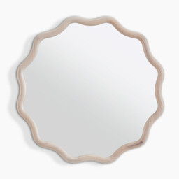 Damaris Wood Medium 70x70cm Wavy Round Wall Mirror - thumbnail 3