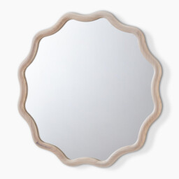 Damaris Wood Medium 70x70cm Wavy Round Wall Mirror - thumbnail 4