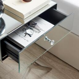 Furniturebox Celeste 1 Drawer ed Bedside Table, Mirror - Size: 50x62x35 cm - thumbnail 4