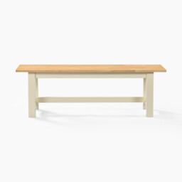 Blakeney Oak and Cream Solid Wood Dining Bench - thumbnail 3