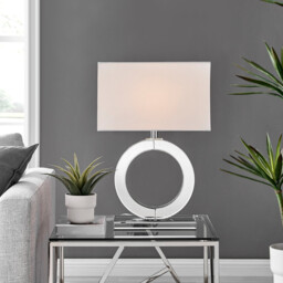 Chloe Mirror and White Halo Table Lamp - thumbnail 4