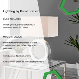 Chloe Mirror and White Halo Table Lamp - thumbnail 2
