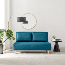 Bobby Blue Fabric Double Folding Sofa Bed - thumbnail 2
