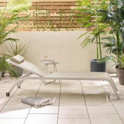 2x Corsica Cream Metal & Textilene Sun Loungers - thumbnail 3