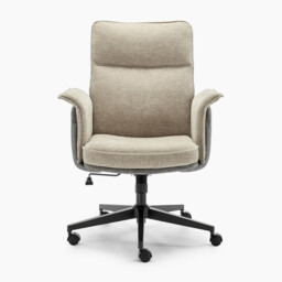 Margaux Grey & Cream Jumbo Corduroy Swivel Office Chair - thumbnail 4