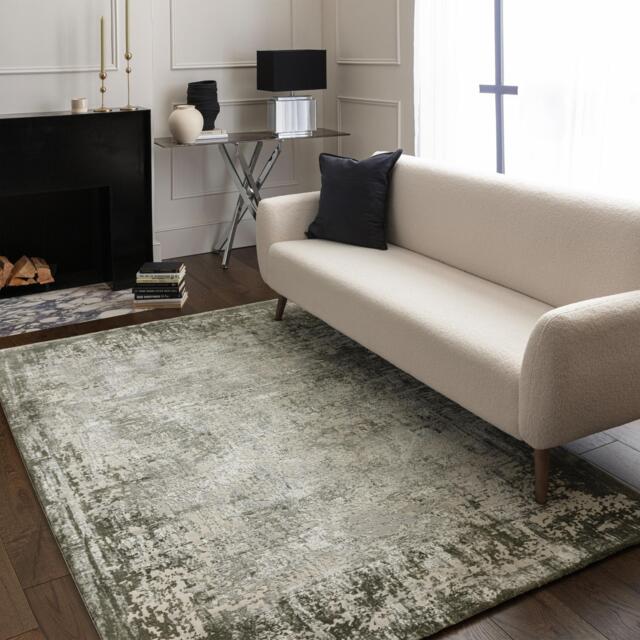Iona Textured Green Border Rug - image 1