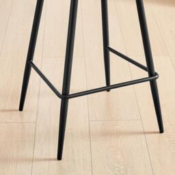 Furniturebox 2x Catriona Cream Fabric Counter Stools, Polyester/Leather in Cream/Black - Size: 47x97x52 cm - thumbnail 5