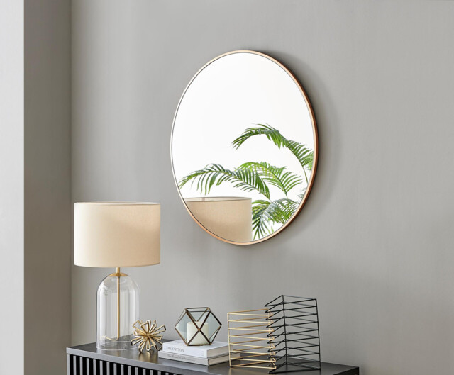 Emma Gold Round Wall Mirror 80cm - image 1