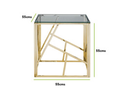 Amalfi Square Gold Side Table - thumbnail 2