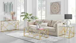 Amalfi Square Gold Side Table - thumbnail 4