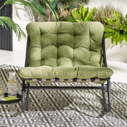 Hydra Black Metal & Green Garden Rocking Chair - thumbnail 2