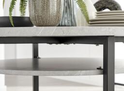 Furniturebox Adley Round Grey Concrete Effect Dining Table 4 Anika Swivel Chairs in Cream - Size: 62x78.5x58.5 cm - thumbnail 4