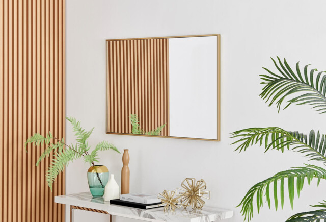Emma Gold Rectangle Wall Mirror 100x66cm - image 1