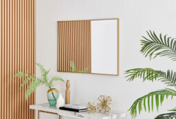 Emma Gold Rectangle Wall Mirror 100x66cm - thumbnail 1