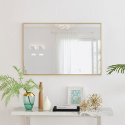 Emma Gold Rectangle Wall Mirror 100x66cm