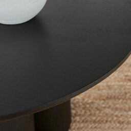 Sutton Round Black Veneer Wood Coffee Table - thumbnail 4