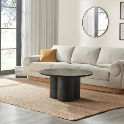 Sutton Round Black Veneer Wood Coffee Table - thumbnail 2