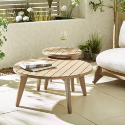 Iko Round Wood Garden Coffee Table - thumbnail 4