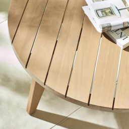 Iko Round Wood Garden Coffee Table - thumbnail 3