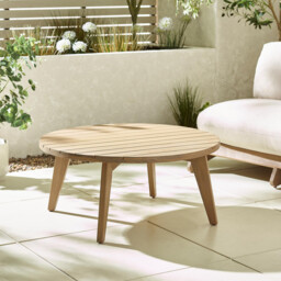 Iko Round Wood Garden Coffee Table - thumbnail 2