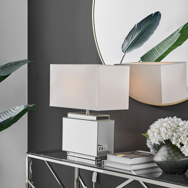 Saanvi Mirror and White Table Lamp - image 1