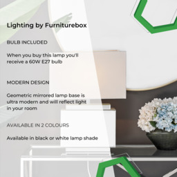 Saanvi Mirror and White Table Lamp - thumbnail 2