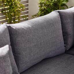 Furniturebox Dubai Polywood 6 Seat Garden Sofa Set, Aluminium in Grey - Size: 160x68x78 cm - thumbnail 4