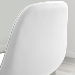 2x Corona White Faux Leather Counter Stools Silver Legs - thumbnail 4