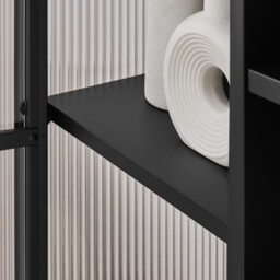 Jia Black Metal and Glass 2 Door Storage Display Cabinet - thumbnail 3