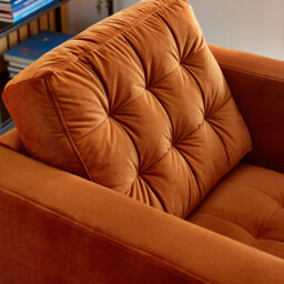 Jolene Burnt Orange Velvet Armchair - thumbnail 3