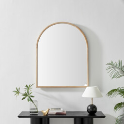 Valerie Oak Wood Medium 100x80cm Overmantle Arch Mirror - thumbnail 2