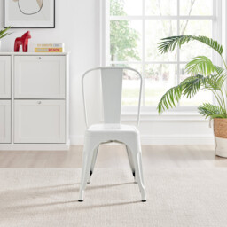 2x Colton White 'Tolix' Style Metal Dining Chairs - thumbnail 3