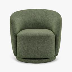 Furniturebox Romilly Fabric Swivel Accent Tub Chair, Polyester in Green - Size: 67x74x75 cm - thumbnail 4