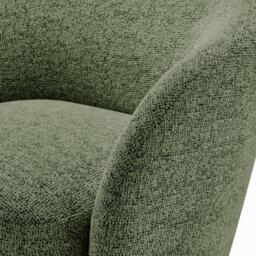 Furniturebox Romilly Fabric Swivel Accent Tub Chair, Polyester in Green - Size: 67x74x75 cm - thumbnail 6