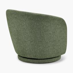 Furniturebox Romilly Fabric Swivel Accent Tub Chair, Polyester in Green - Size: 67x74x75 cm - thumbnail 5