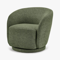 Romilly Green Fabric Swivel Accent Tub Chair - thumbnail 3