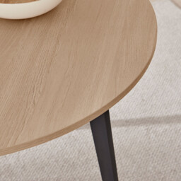 Koko Oak Effect Round Dining Table & 4 Calla Black Leg Chairs - thumbnail 4