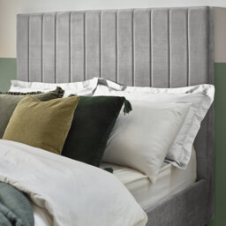 Aster Light Grey Velvet Double Bed Frame - thumbnail 4