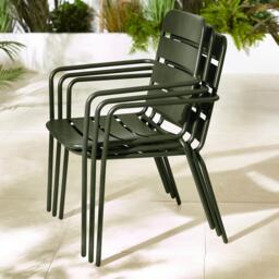 Furniturebox Leros 6 Seat Garden Dining Set, Metal in Green - Size: 90x73x160 cm - thumbnail 7