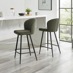 2x Catriona Grey Fabric Bar Chairs