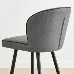 2x Catriona Grey Fabric Bar Chairs - thumbnail 3