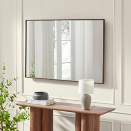 Inga Walnut Wood Long Rectangle 120x80cm Wall Mirror - thumbnail 3