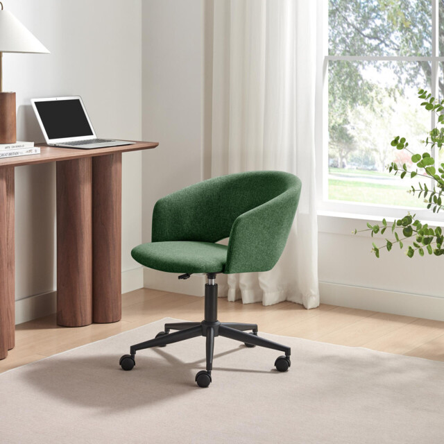 Delaney Green Fabric Swivel Office Chair - image 1