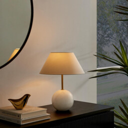 Joceline White Marble Round Table Lamp - thumbnail 2