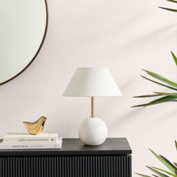 Joceline White Marble Round Table Lamp - thumbnail 3