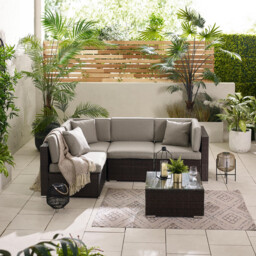 Orlando Brown Rattan & Brown 4 Seat Modular Garden Sofa - thumbnail 4